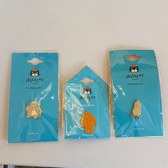 Jellycat Timmy Turtle peanut and orange bunny Enamel Pin lot